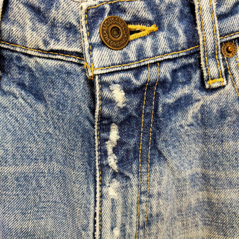 マウジー moussy カットオフダメージ加工フレアデニムパンツ レディース 27