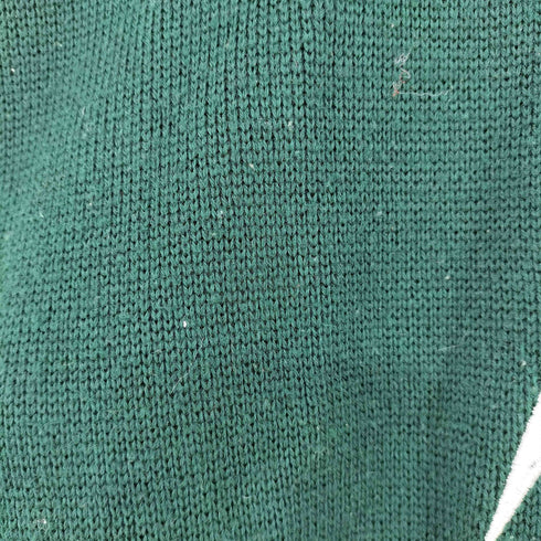 企業ロゴ刺繍 ウール混 マルチカラー アクリルニット メンズ