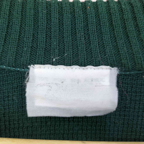 企業ロゴ刺繍 ウール混 マルチカラー アクリルニット メンズ
