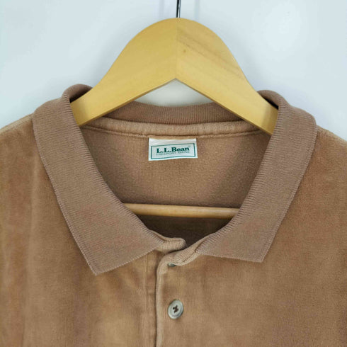 エルエルビーン L.L.Bean リブ切替 パイル地 ロングスリーブ ポロシャツ メンズ