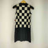 マリークワント MARY QUANT チェッカーフラッグ ニットワンピース レディース M