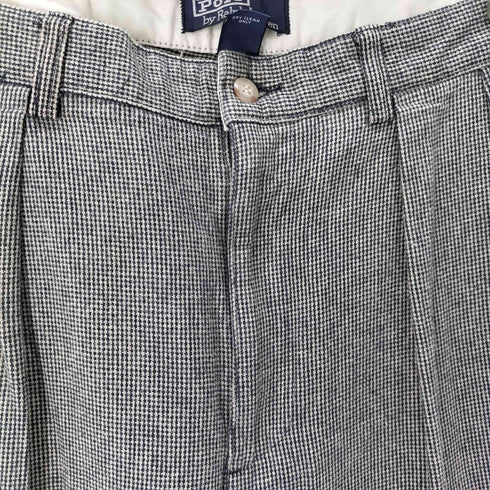 ポロバイラルフローレン Polo by RALPH LAUREN 千鳥格子2タックスラックス メンズ 34x30