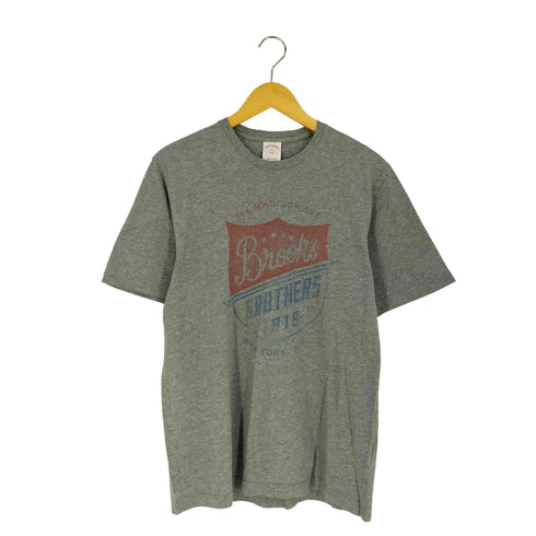 ブルックスブラザーズ 346 BROOKS BROTHERS プリント クルーネック Tシャツ メンズ import:M