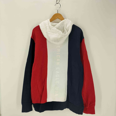 アメリカンイーグルアウトフィッターズ AMERICAN EAGLE OUTFITTERS USAプリント トリコロールカラーパーカー メンズ JPN:XL