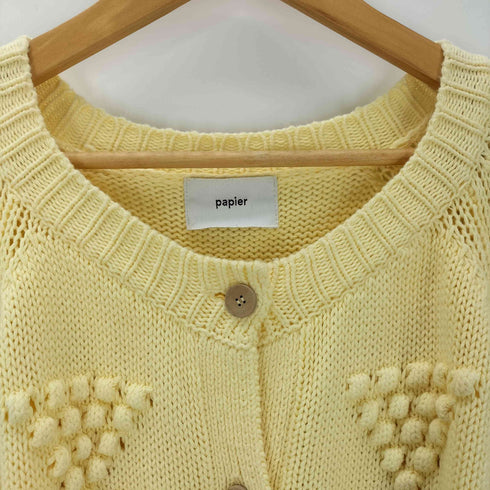 パピエ papier Camellia popcorn knit レディース FREE