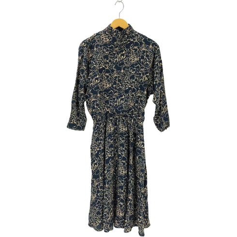 ANNI QUINCE USA製 L/S 総柄ワンピース レディース UK:12