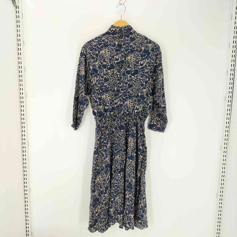 ANNI QUINCE USA製 L/S 総柄ワンピース レディース UK:12