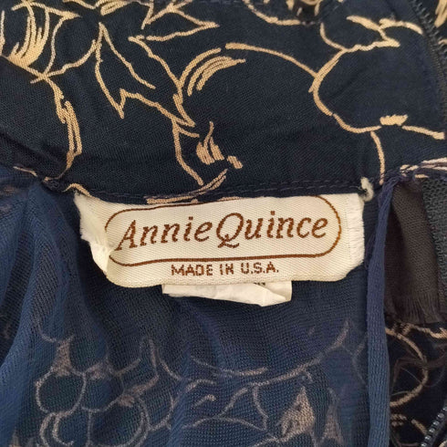 ANNI QUINCE USA製 L/S 総柄ワンピース レディース UK:12
