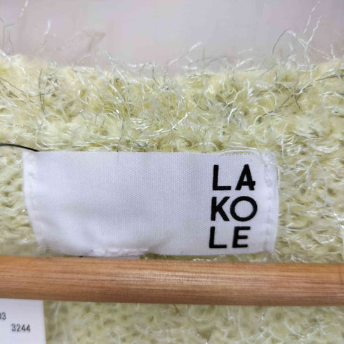 ラコレ LAKOLE ラメフェザーVネックカーディガン レディース M