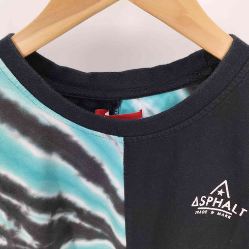 ASPHALT YACHT CLUB ロゴプリント タイダイ 切替 クルーネック Tシャツ メンズ import:M