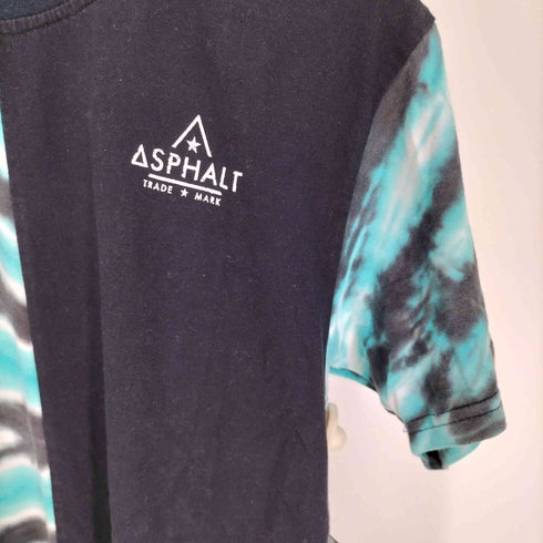 ASPHALT YACHT CLUB ロゴプリント タイダイ 切替 クルーネック Tシャツ メンズ import:M