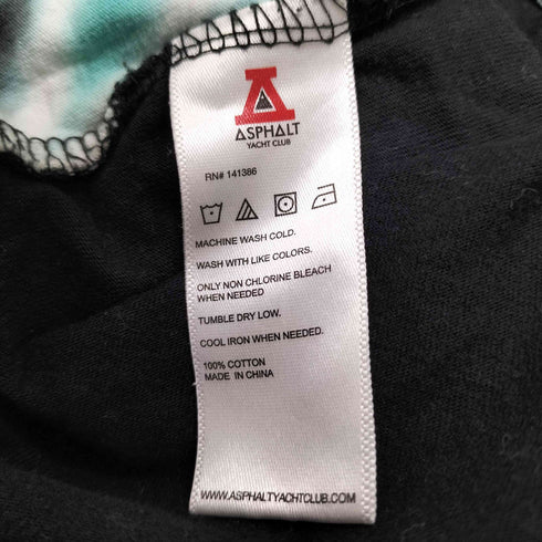 ASPHALT YACHT CLUB ロゴプリント タイダイ 切替 クルーネック Tシャツ メンズ import:M
