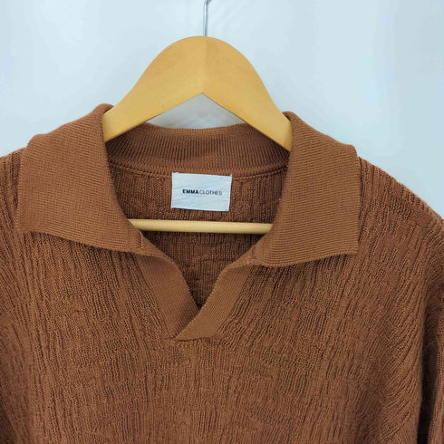 エマクローズ EMMA CLOTHES ジャガードスキッパールーズニットポロシャツ メンズ JPN:M