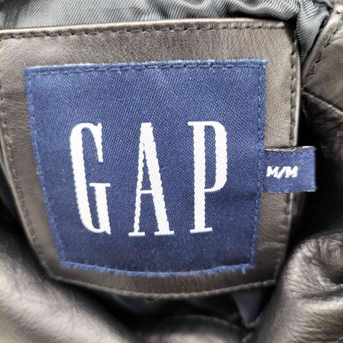 ギャップ Gap 90s オールドタグ 紺タグ 3B レザーテーラードジャケット メンズ import:M
