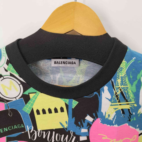 バレンシアガ BALENCIAGA 総柄 グラフィックプリントS/Sカットソー マルチカラー メンズ JPN:M