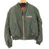 アルファインダストリーズ ALPHA INDUSTRIES USA製 80S後期 IDEALジップ ALPHA社製 MA-1フライトジャケット ワッペン リメイク メンズ JPN:L