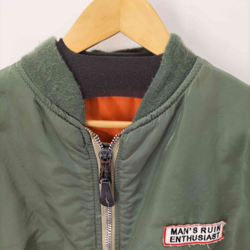 アルファインダストリーズ ALPHA INDUSTRIES USA製 80S後期 IDEALジップ ALPHA社製 MA-1フライトジャケット ワッペン リメイク メンズ JPN:L