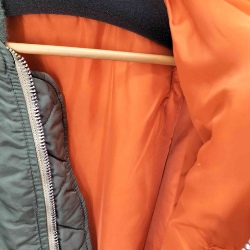 アルファインダストリーズ ALPHA INDUSTRIES USA製 80S後期 IDEALジップ ALPHA社製 MA-1フライトジャケット ワッペン リメイク メンズ JPN:L