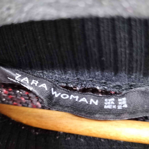 ザラ ZARA フリンジデザイン ハイネックツイードプルオーバー レディース import:XS