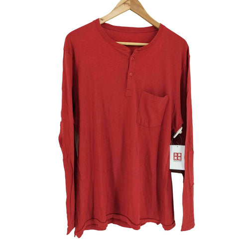 American Vintage MADE IN PORTUGAL 片ポケ ヘンリーネックL/Sカットソー 裾袖シングル メンズ import:M