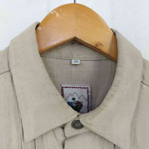 alpenland バックギャザー コットンリネン チロリアンL/Sシャツ メンズ US:38