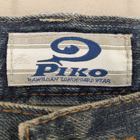 ピコ PIKO 90-00s エンボスx刺繍ロゴ ワイドデニムカーゴパンツ BBOY サーフ メンズ JPN:L