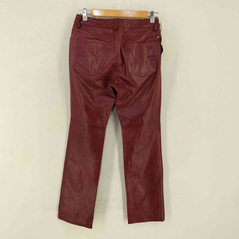 ギャップ Gap 00s 00AW boot cut LEATHER ジッパーフライ ブーツカットレザーパンツ ワインレッド メンズ 4