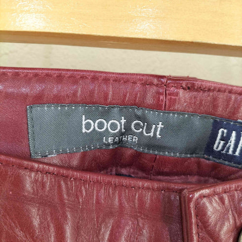 ギャップ Gap 00s 00AW boot cut LEATHER ジッパーフライ ブーツカットレザーパンツ ワインレッド メンズ 4