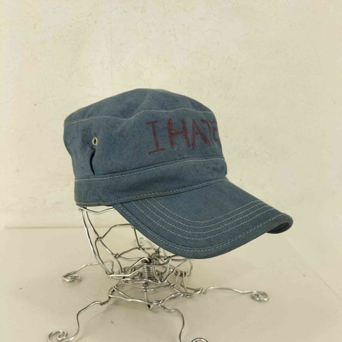 エムエイチエル MHL. フロントメッセージペイント デニムワークキャップ I HATE YOU メンズ FREE