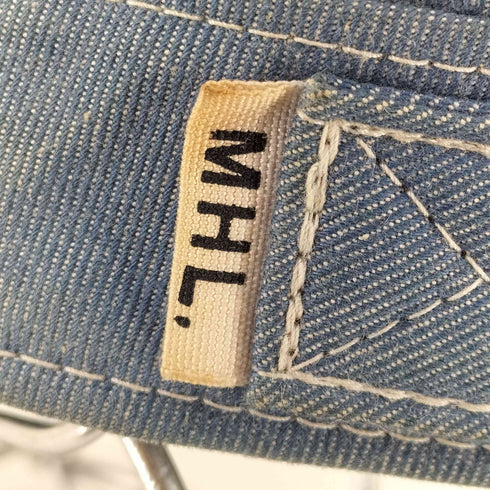 エムエイチエル MHL. フロントメッセージペイント デニムワークキャップ I HATE YOU メンズ FREE