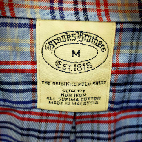 ブルックスブラザーズ BROOKS BROTHERS ロゴ刺繍 チェック柄ボタンダウンシャツ メンズ M