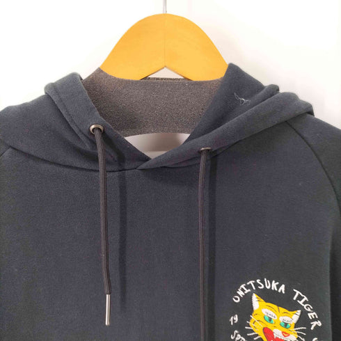 オニツカタイガー ONITSUKA TIGER SWEAT HOODIE 両面刺繍プルオーバーパーカー メンズ JPN:XL