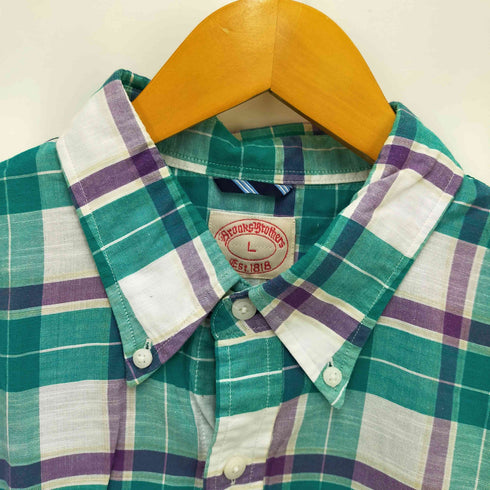 ブルックスブラザーズ BROOKS BROTHERS チェック柄ボタンダウンシャツ メンズ L