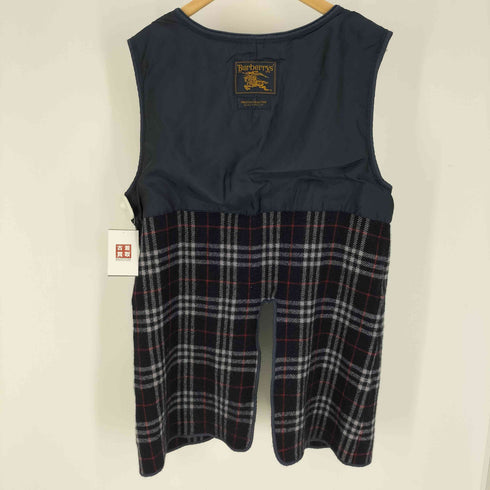 バーバリーズ BURBERRYS 80-90S PRESTIGE COLLECTION 青 ノバチェック カシミヤ混 ウール コート ライナー メンズ