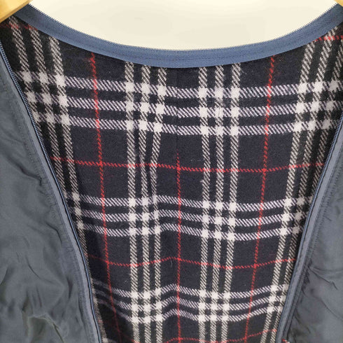 バーバリーズ BURBERRYS 80-90S PRESTIGE COLLECTION 青 ノバチェック カシミヤ混 ウール コート ライナー メンズ