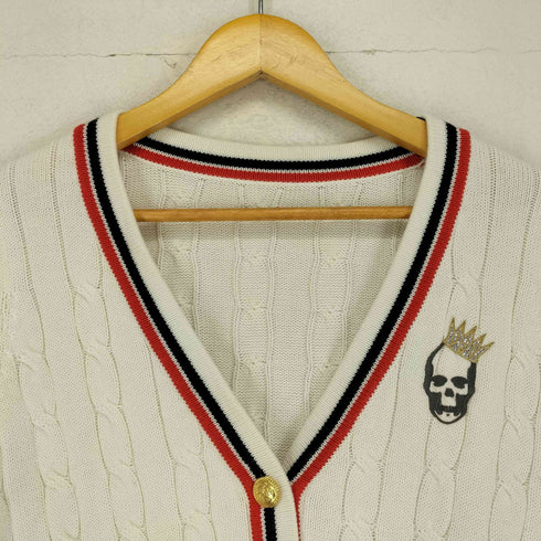 ルシアンペラフィネ Lucien Pellat-Finet カシミヤ混 スカルロゴ刺繍カーディガン レディース JPN:S