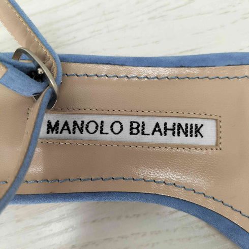 マノロブラニク MANOLO BLAHNIK イタリア製 CHAFLA レザー アンクルストラップ サンダル レディース 35 1/2