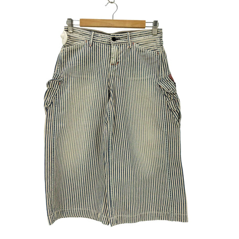 ジョンブル Johnbull ビッグポケット ヒッコリー ハーフデニムパンツ レディース JPN:M