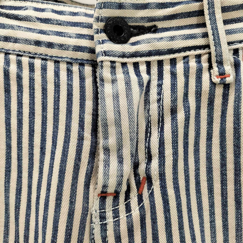 ジョンブル Johnbull ビッグポケット ヒッコリー ハーフデニムパンツ レディース JPN:M