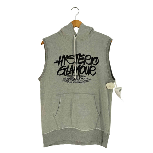 ヒステリックグラマー HYSTERIC GLAMOUR ロゴプリント ノースリーブ プルオーバーパーカー レディース FREE