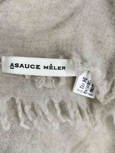 アソースメレ asauce meler 24AW ファインラムエアリーソリッドウールストール レディース FREE