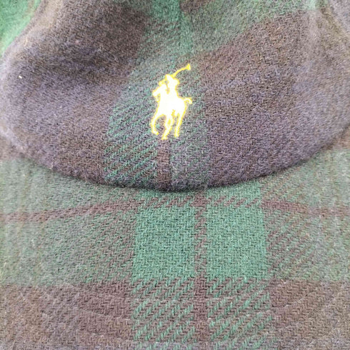 ポロバイラルフローレン Polo by RALPH LAUREN ポニー刺繍 タータンチェック 6パネル ウールキャップ メンズ