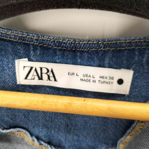 ザラ ZARA LONG DENIM DRESS Vネックロングデニムワンピース レディース import:L