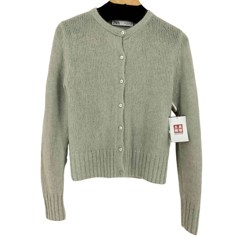 ザラ ZARA アルパカウール ノーカラーカーディガン レディース import:S