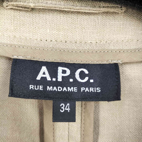 アーペーセー A.P.C. リネン混 ノーカラージャケット レディース JPN:34