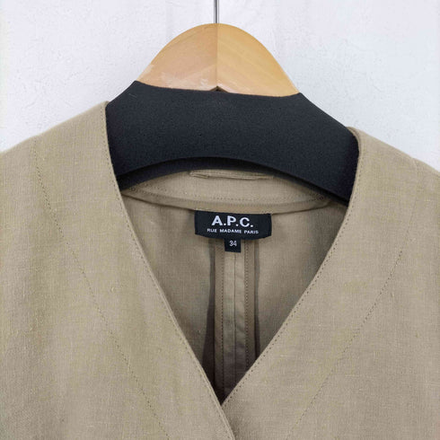 アーペーセー A.P.C. リネン混 ノーカラージャケット レディース JPN:34
