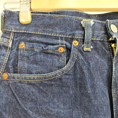 リーバイス Levis 60s VINTAGE J刻印 均等V BIG E オフセットセンターループ 隠しリベット 赤耳 ギャラ無し紙パッチ 504ZXX 濃紺 メンズ W28 L30