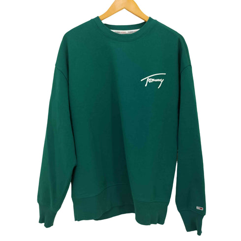 トミージーンズ tommy jeans ロゴ刺繍 クルーネックスウェット メンズ L