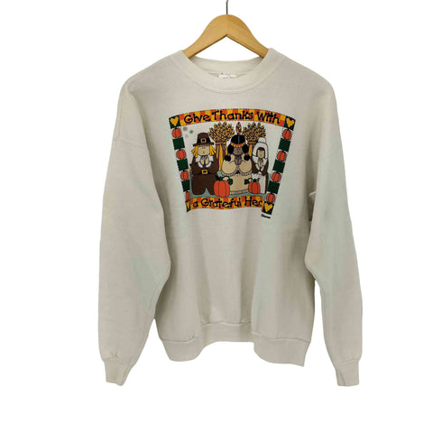 ヘインズ Hanes 90S GIVE THANKS WITH A GRATEFUL HEART プリント スウェット メンズ import:XL