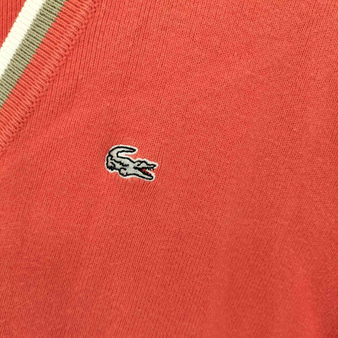 ラコステ LACOSTE ナイロン混 刺繍 Vネック カーディガン メンズ US:40